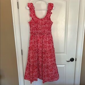 Floral Red Sleeveless Dress